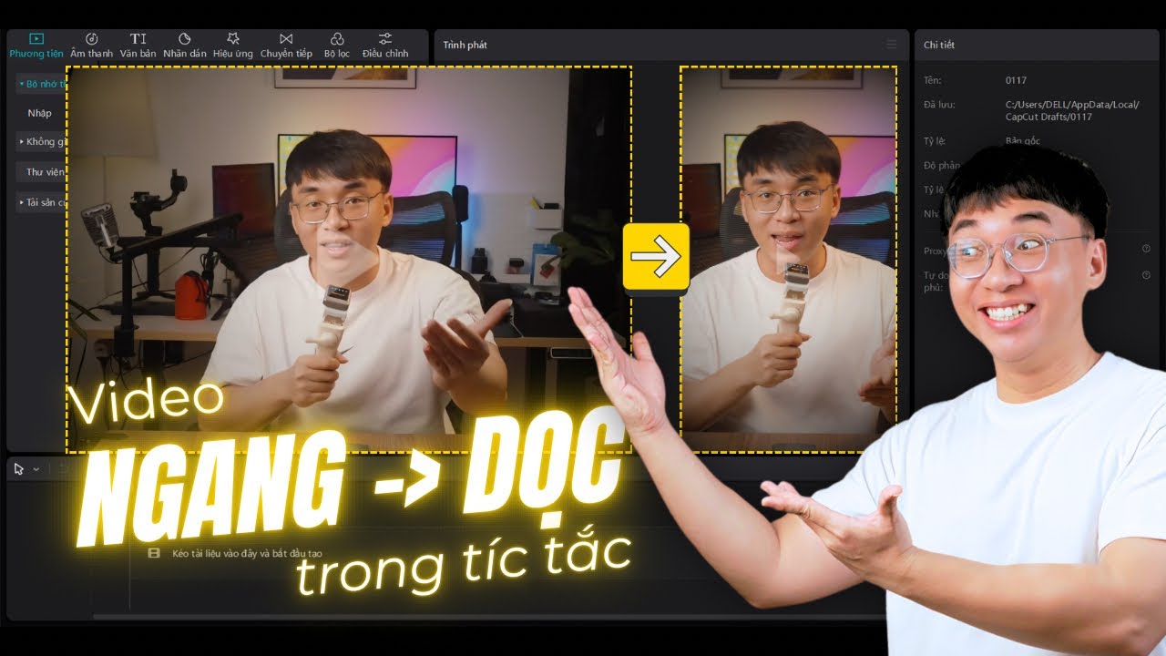 chuyển video ngang sang dọc